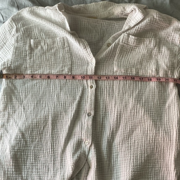 White Crinkle Gauze Magashoni Top Size M - Picture 4 of 5